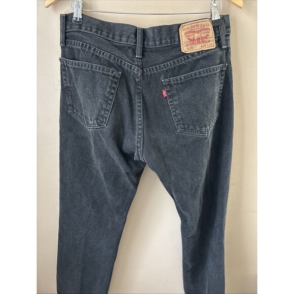 Levi’s Men’s 505 Jeans 34x30 Black Regular Fit Straight Leg Denim Classic Style - Picture 7 of 7